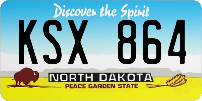 ND license plate KSX864