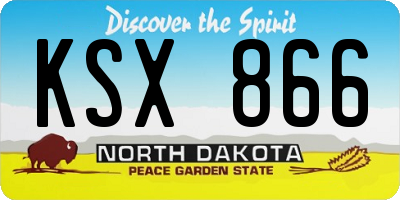 ND license plate KSX866