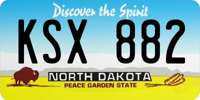ND license plate KSX882