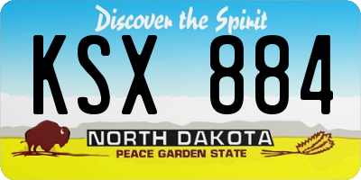 ND license plate KSX884