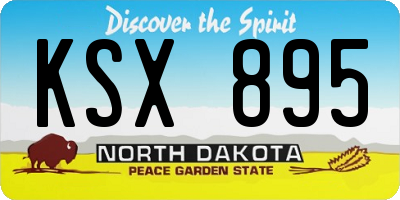 ND license plate KSX895