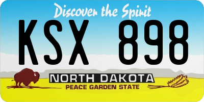 ND license plate KSX898