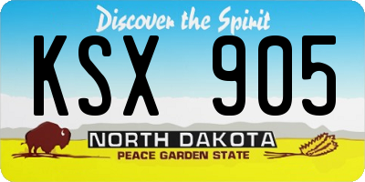 ND license plate KSX905