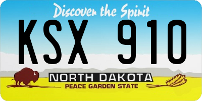 ND license plate KSX910