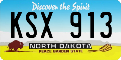 ND license plate KSX913