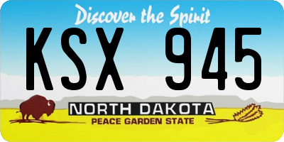 ND license plate KSX945