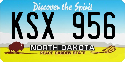 ND license plate KSX956