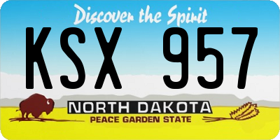 ND license plate KSX957