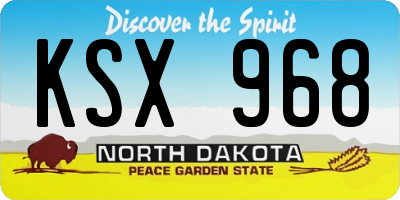 ND license plate KSX968