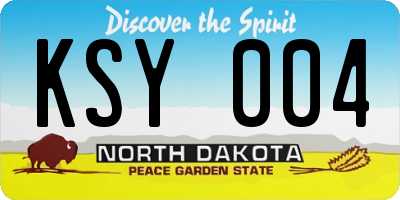 ND license plate KSY004