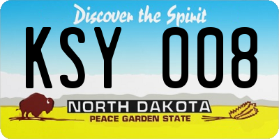 ND license plate KSY008