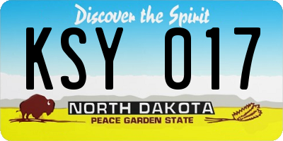 ND license plate KSY017