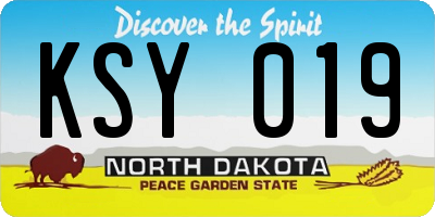 ND license plate KSY019