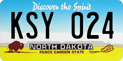ND license plate KSY024