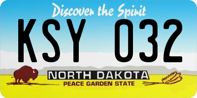 ND license plate KSY032