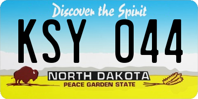 ND license plate KSY044