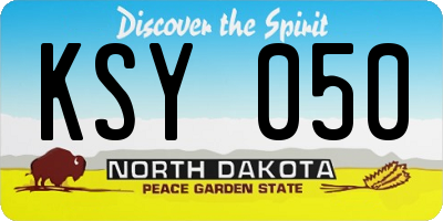ND license plate KSY050