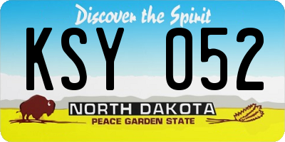 ND license plate KSY052