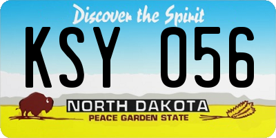ND license plate KSY056