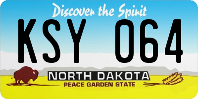ND license plate KSY064