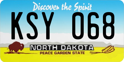 ND license plate KSY068