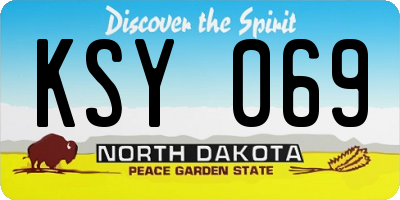 ND license plate KSY069
