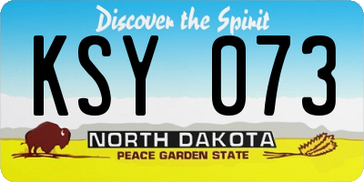 ND license plate KSY073