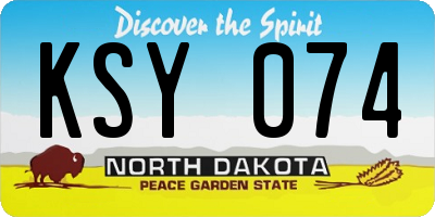 ND license plate KSY074