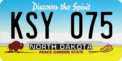 ND license plate KSY075