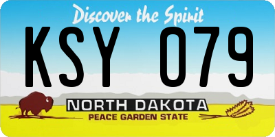 ND license plate KSY079