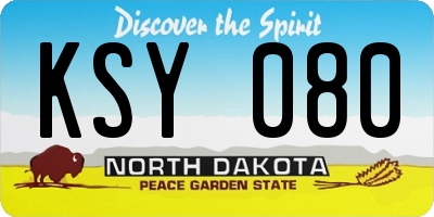ND license plate KSY080