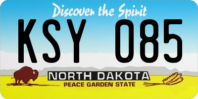 ND license plate KSY085