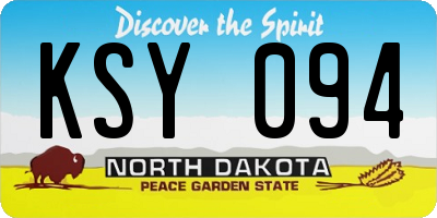 ND license plate KSY094