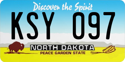ND license plate KSY097