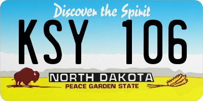 ND license plate KSY106