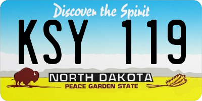 ND license plate KSY119