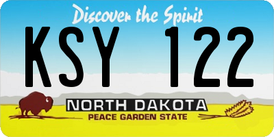 ND license plate KSY122