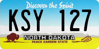 ND license plate KSY127
