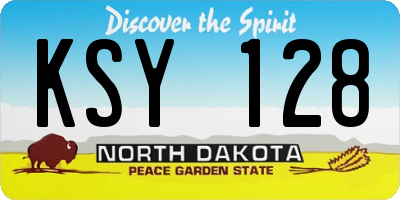 ND license plate KSY128