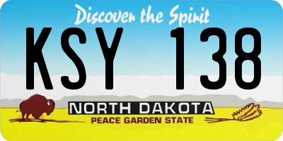 ND license plate KSY138