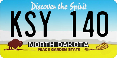 ND license plate KSY140