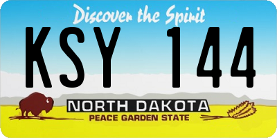 ND license plate KSY144