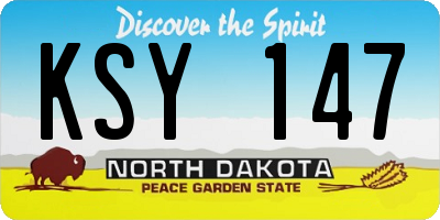 ND license plate KSY147