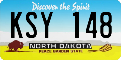 ND license plate KSY148