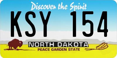 ND license plate KSY154