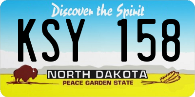ND license plate KSY158