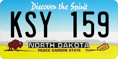 ND license plate KSY159