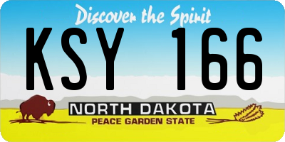 ND license plate KSY166