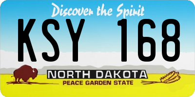 ND license plate KSY168