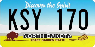 ND license plate KSY170